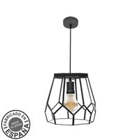 fabrilamp lampara de techo colgante lente grande 1xe27 negro