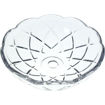 Arandela de cristal d.10cm taladro central 10mm+5 laterales transparente
