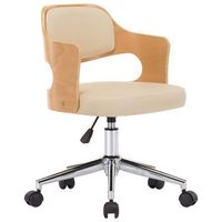 silla de comedor  silla de cocina  mueble de comedor giratoria madera curvada cuero sintetico crema