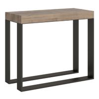 consola extensible 90x40300 cm efecto madera roble natural hierro
