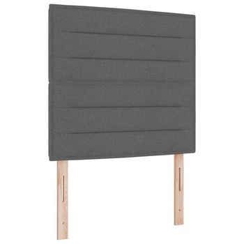 Cama Box Spring Led Con Cabecera Gris Oscuro 90 X 200 Cm Tela Vidaxl