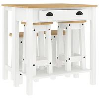 set de bar 5 piezas madera maciza de pino blanco vidaxl