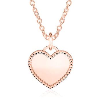 Cadena corazón de plata 925 chapada en oro rosa