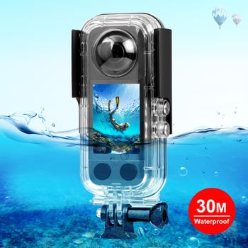 Carcasa de buceo PULUZ para Insta360 X3, carcasa impermeable para buceo subacuático de 30m, accesorios para cámara panorámica Insta360 X3