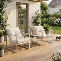 conjunto de muebles de jardin karg mesa  2 sillones - beige casapro