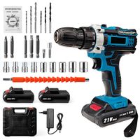 taladro de impacto inalambrico de iones de litio de 21v destornillador electrico domestico de 1350rpm con 2 baterias taladro electrico de alto par de 32nm