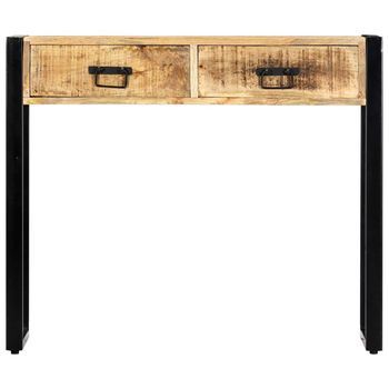 Mesa Consola，mesa De Entrada，mesa Auxiliar De Madera Maciza De Mango 90x30x75 Cm