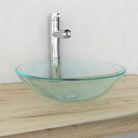 vidaxl lavabo vidrio templado transparente 42 cm