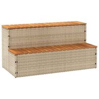 escalon banera hidromasaje beige 100x50x505 cm ratan sintetico vidaxl