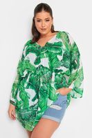yours caftan de hojas verdes de palmera mujer curvy y tallas grandes yours