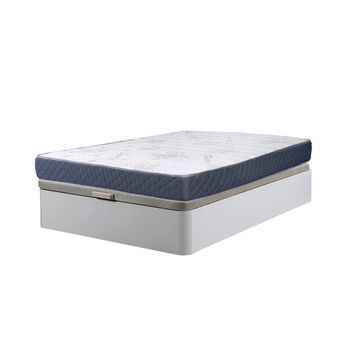 Cama Canape Abatible Blanco 135x190 Cm + Colchon Viscoelastico De 23 Cm