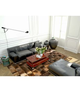 Alfombra de piel Patchwork Blesbock a medida