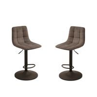 lote de 2 taburetes efecto piel marron cm 45x45 91h