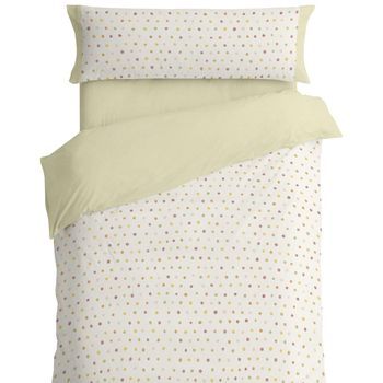 Juego Funda Nórdica 50% Algodón Topos Cama De 150 Cm Color Multi Burrito Blanco