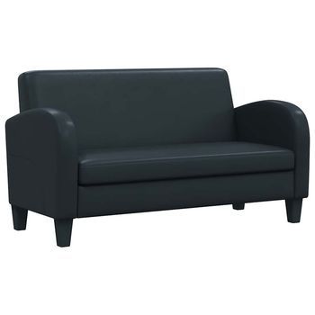 Sofá 2 Plazas Cuero Artificial Negro 139 X 70 X 76 Cm Vidaxl