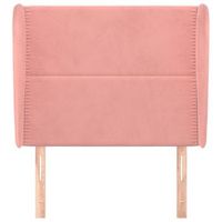 cabecero cama mueble de dormitorio con orejas de terciopelo 93 x 23 x 118128 cm rosa m020004146
