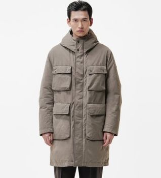 DUNO para hombre. TEON Parka Teon marrón (54), Beige, Casual, Algodón, Poliéster