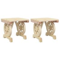 2 piezas taburetes de jardin  otomana de jardin  reposapies de jardin madera maciza de abeto