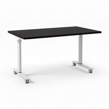 Mesa Spacio FlexiMove Plegable y Volteable 1400x800mm Wengué con Ruedas
