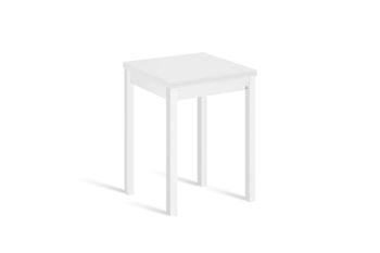 Mesa cocina alta extensible libro 65(130)x65cm blanco pata blanco