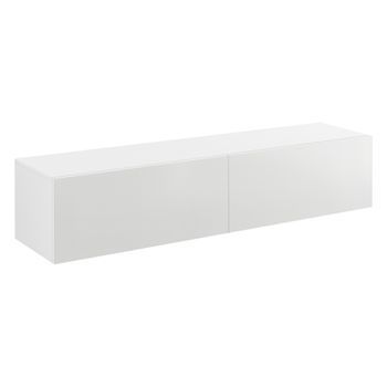 Armario De Pared Evaton - Mueble De Tv De Pared - 140 X 33 X 30 Cm - Mesa De Centro Flotante - Consola De Pared - Blanco Alto Brillo [en.casa]®