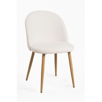 Pack 6 Sillas Vint Borreguito De Terciopelo 74*41.50*43 Cm - Blanco