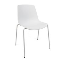 silla en polipropileno y metal - asiento de diseno ideal para comedor y cocina - 55 x 82 x 51 cm - color blanco