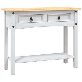 Mesa Consola Corona Range De Pino Mexicano Blanco 90x34,5x73 Cm Vidaxl