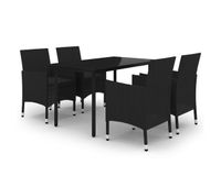 set comedor de jardin 5 pzas y cojines ratan sintetico y vidrio