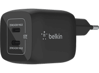cargador movil - belkin boostcharge pro wch011vfbk universal de pared usb-c gan doble con pps de 45 w negro