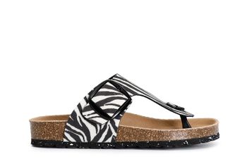 sandalias chanclas de mujer en tejido estampado zebra 39