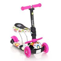 patinete infantil con asiento smart pink flowers de lorelli