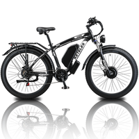 bicicleta electrica de montana keteles k800 de 26 con neumaticos anchos fat tire y gran autonomia 52v 32ah negro y blanco