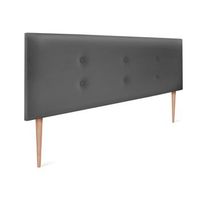 cabecero de polipiel con 2 hileras de botones 150x105cm con patas camas 150 - gris
