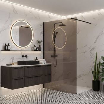 Pared De La Ducha Rea Flexi Brown Black 90