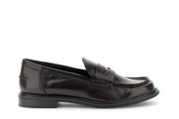 mocasines con lazo y efecto cepillado bordeaux