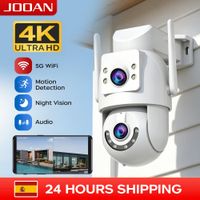 camara ptz wifi 4k jooan para exteriores pantalla dual zoom digital 5x deteccion de movimiento vision nocturna cctv vigilancia de audio y video