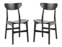 set de 2 sillas de comedor en madera negro
