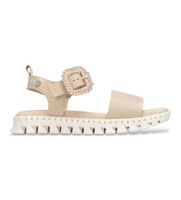 carmela para mujer 16326602-beige sandalias de piel 163266 beige 37 plano hebilla casual