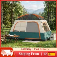 carpa de camping familiar para exteriores portatil plegable impermeable para 4-6 personas con bolsa de almacenamiento para viajes de picnic en auto