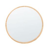 espejo de pared de estilo escandinavo con marco de madera de paulownia decorativo marron claro cazalis