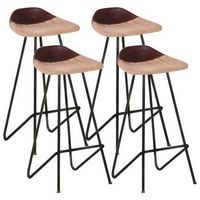 taburetes de cocina 4 unidades cuero autentico marron vidaxl