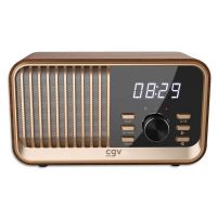 radio despertador cgv bebop fm bluetooth usb sd 8w madera