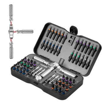 Juego de destornilladores magnéticos de precisión 24/40/66 en 1 con mango en T desmontable, magnetizador para reparar muebles, aparatos electrónicos y gafas