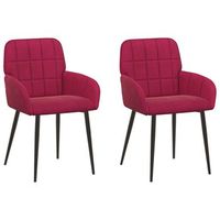 sillas de comedor 2 uds terciopelo rojo vino 57 x 50 x 85 cm vidaxl