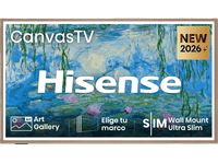 tv qled 55 - hisense 55s7s uhd 4k canvas tv quad core mt9618 hi-matte display ultraslim hi-qled modo arte juego gris carbon