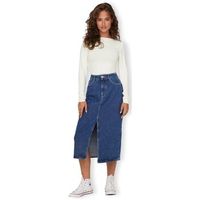 only falda noos bianca midi skirt - medium blue denim para mujer