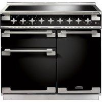 rangemaster elise 100 electric induction range cooker - black  chrome black