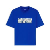 hugo blue camiseta de punto de algodon con ilustracion 50545128-493