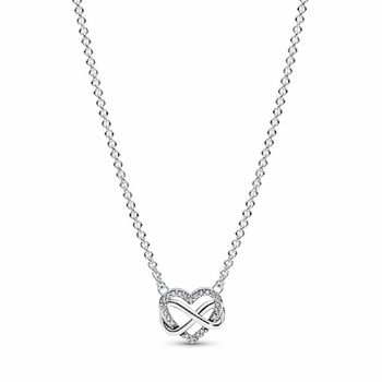 Collar Pandora Corazón Infinito Entrelazado Brillante